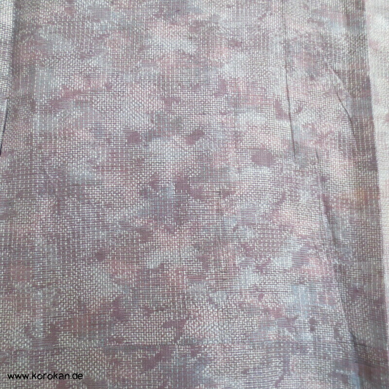 angedeutete Kasuri Blüten Hitoe Tsumugi Seiden Kimono