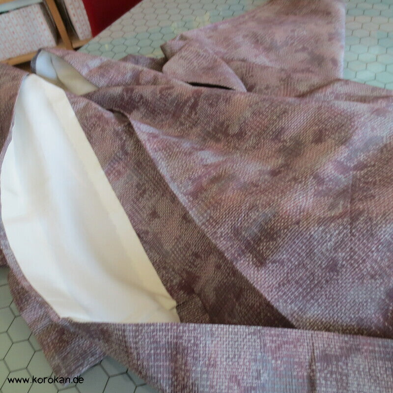 angedeutete Kasuri Blüten Hitoe Tsumugi Seiden Kimono