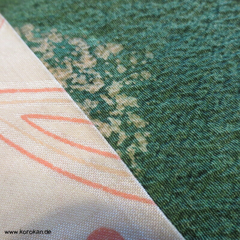 Dochugi Kimono Jacke, grünes diagonales Karo auf Crepe