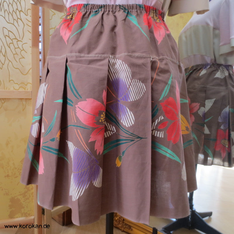 Blüten Yukata Kimono Baumwolle Faltenrock, Gummizug