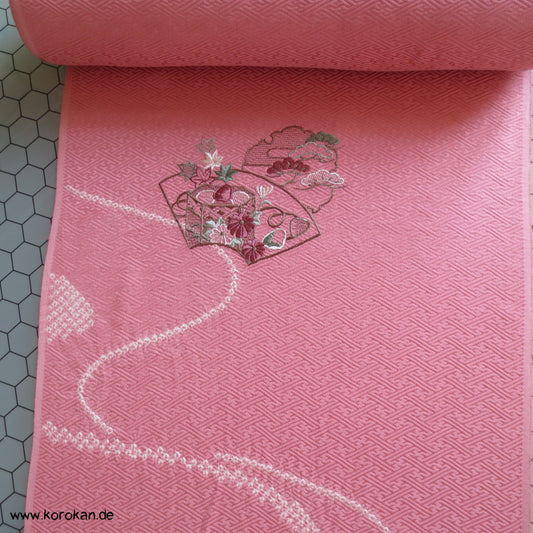 Shibori Fluss, Sayagata Jacquard mit Teilstickerei Tanmono