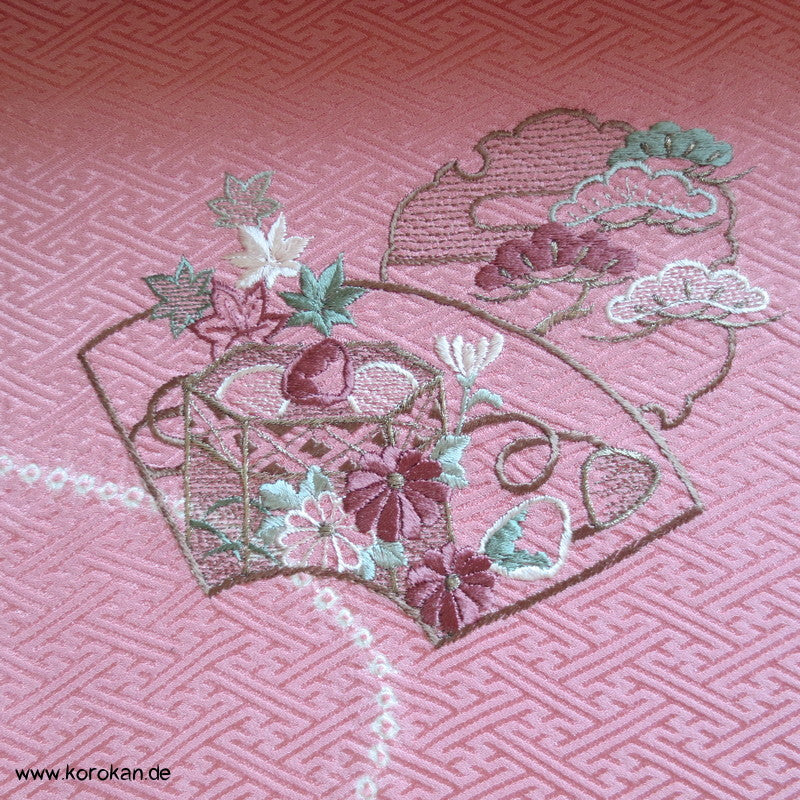 Shibori Fluss, Sayagata Jacquard mit Teilstickerei Tanmono