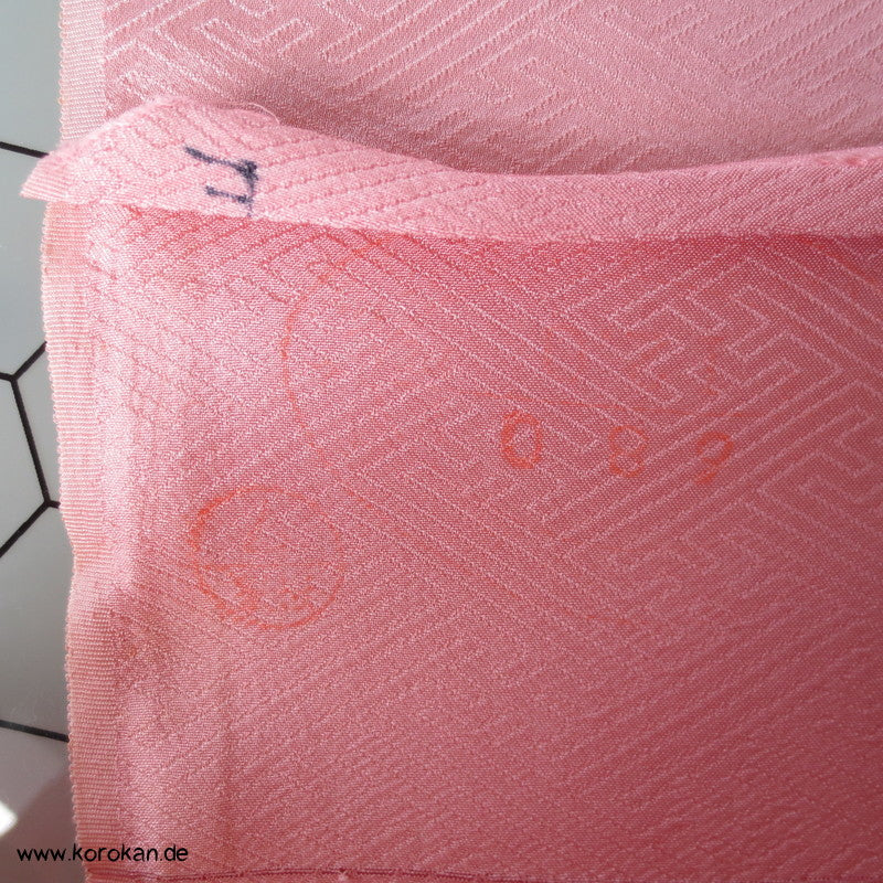Shibori Fächer Tanmono auf Sayagata Rinzu Seidendamast