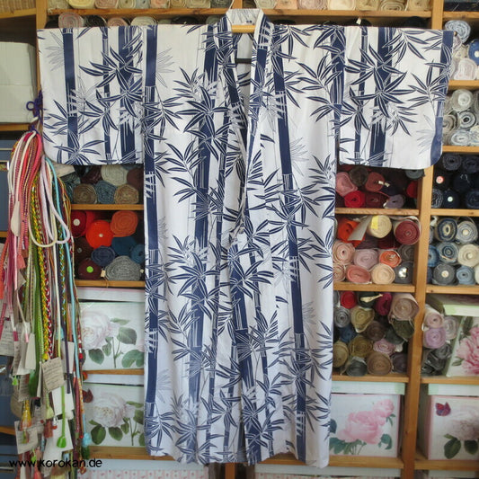 Bambusmuster gekürzter Yukata mit Bindeband