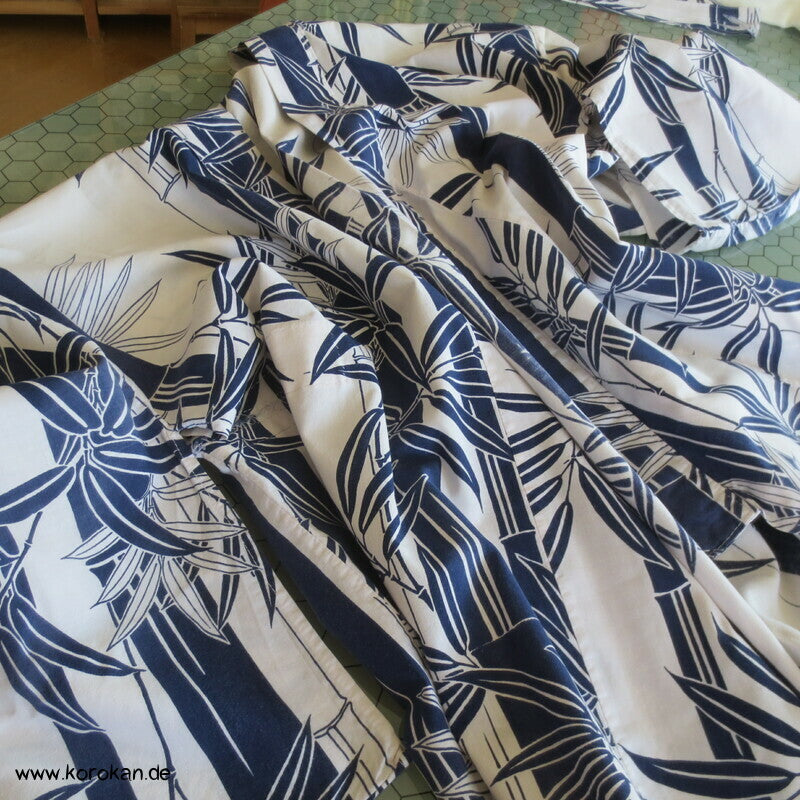 Bambusmuster gekürzter Yukata mit Bindeband
