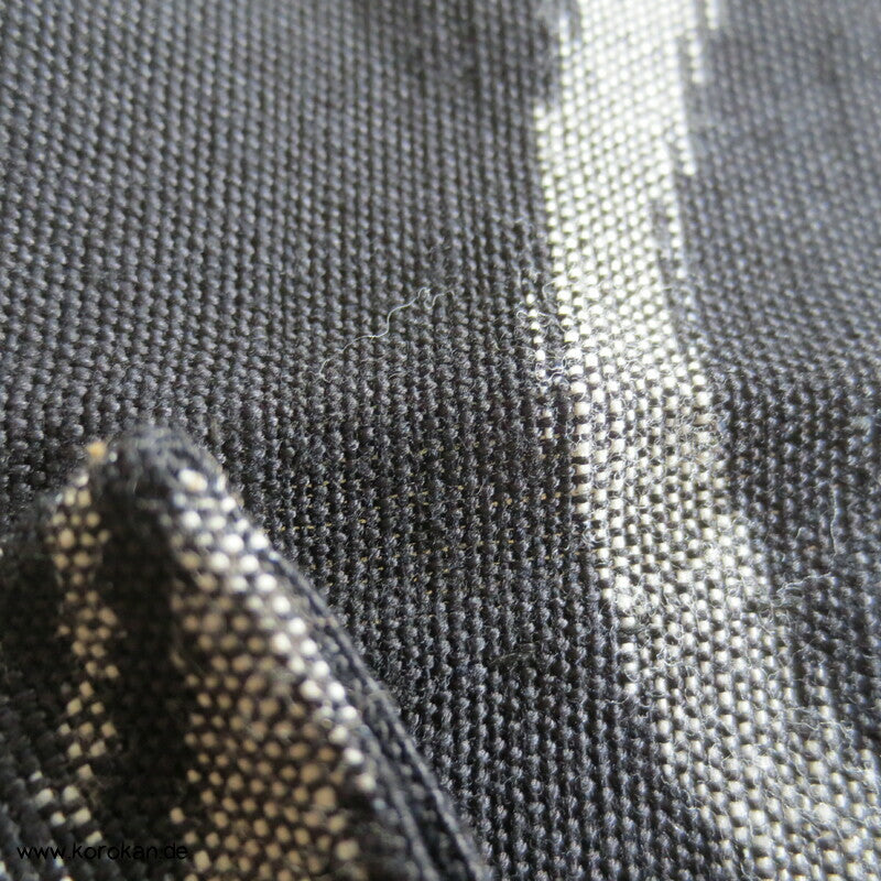 Japanischer Baumwoll Mon Kasuri Tsumugi Hitoe Kimono