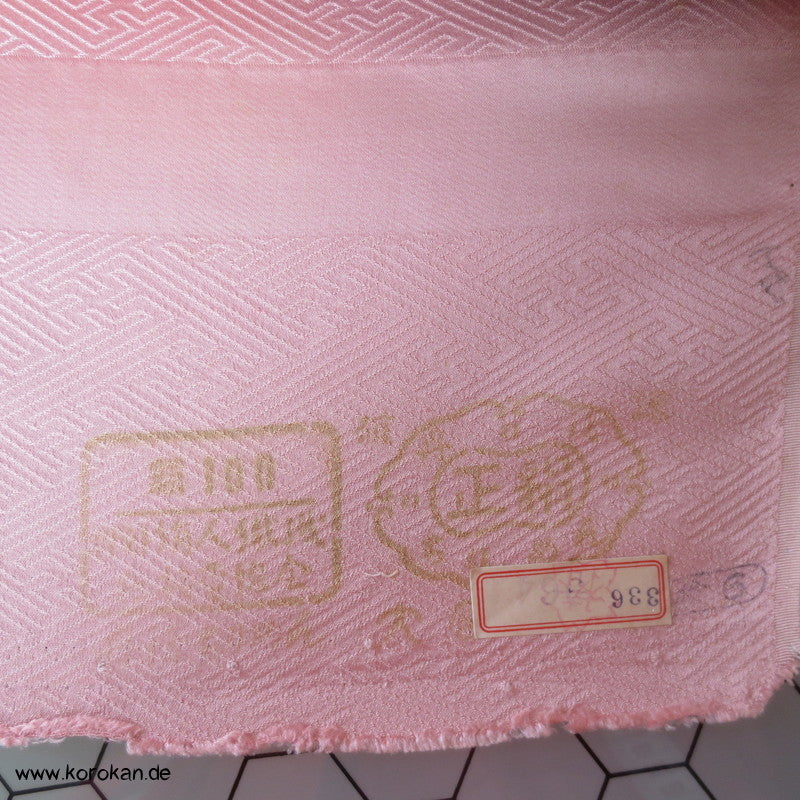 Shibori Fächer Tanmono auf Sayagata Rinzu Seidendamast
