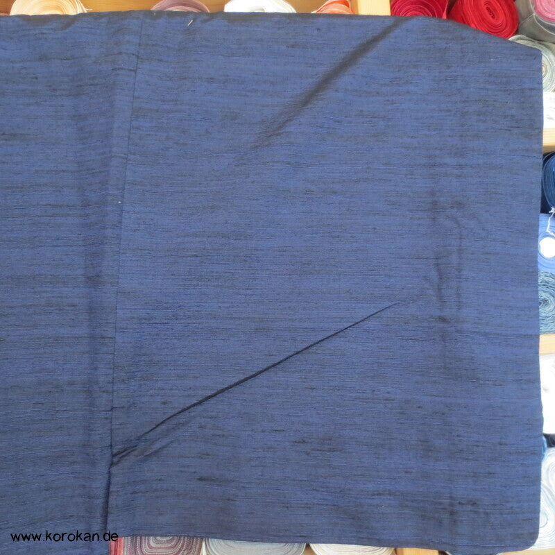 Tsumugi Seiden Komon Kimono, schwarzblau meliert