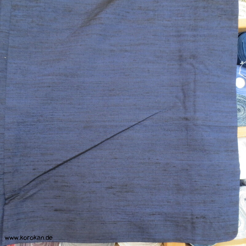 Tsumugi Seiden Komon Kimono, schwarzblau meliert