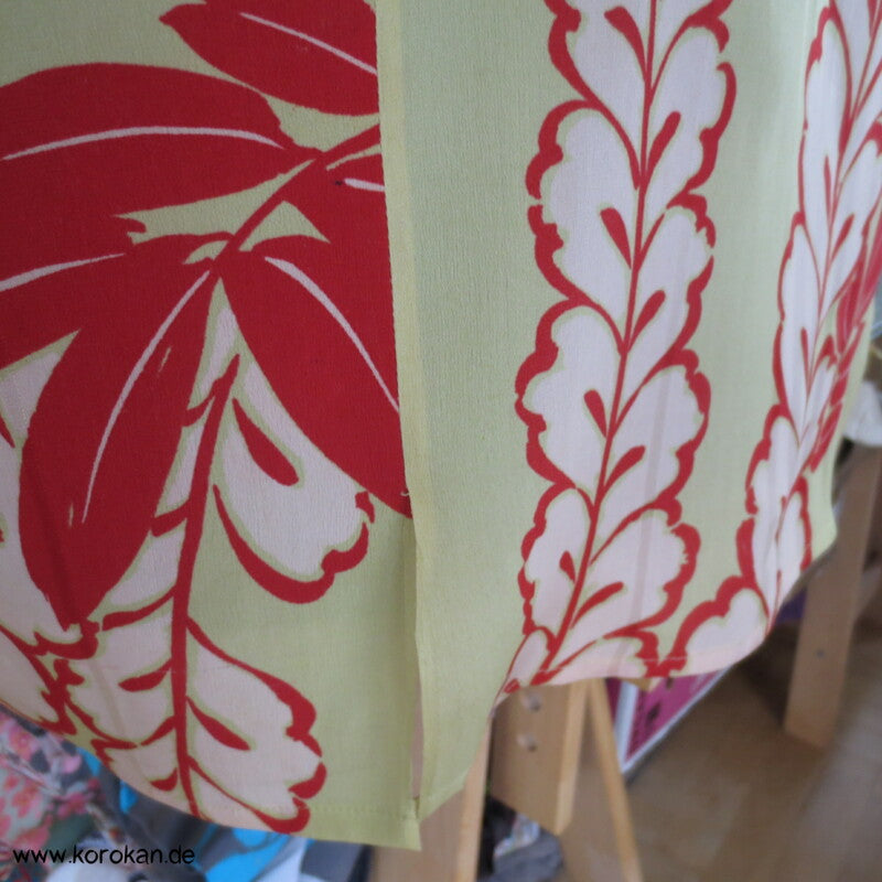 Langarm Blusenshirt hellgelbe Kimono Seide