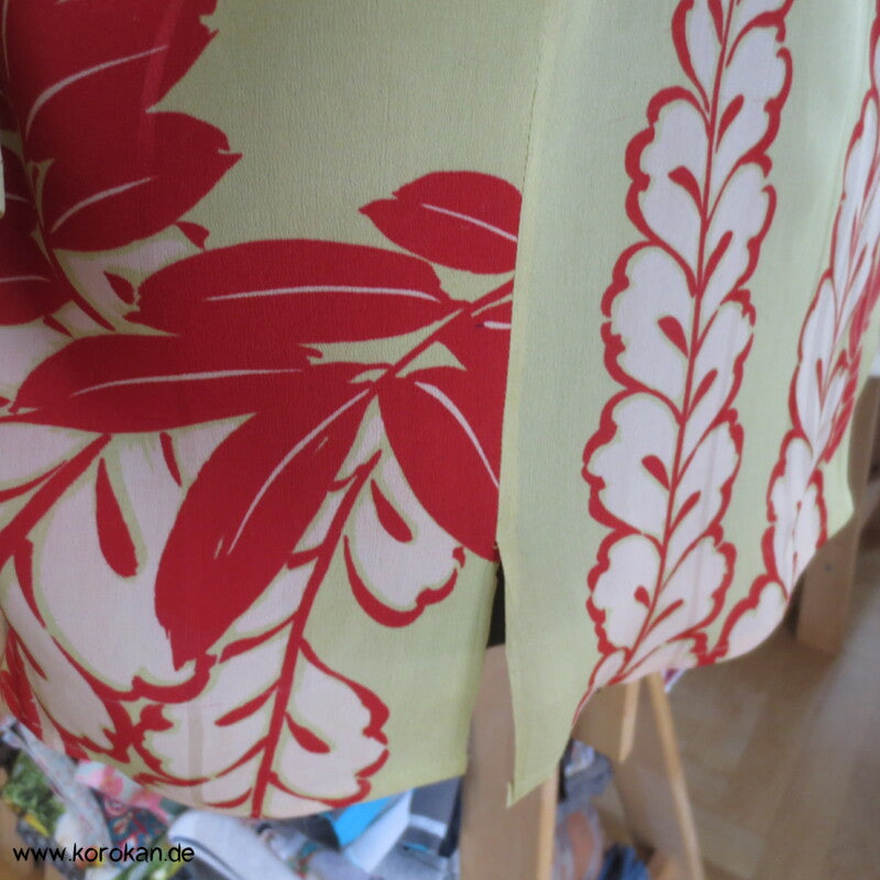 Langarm Blusenshirt hellgelbe Kimono Seide