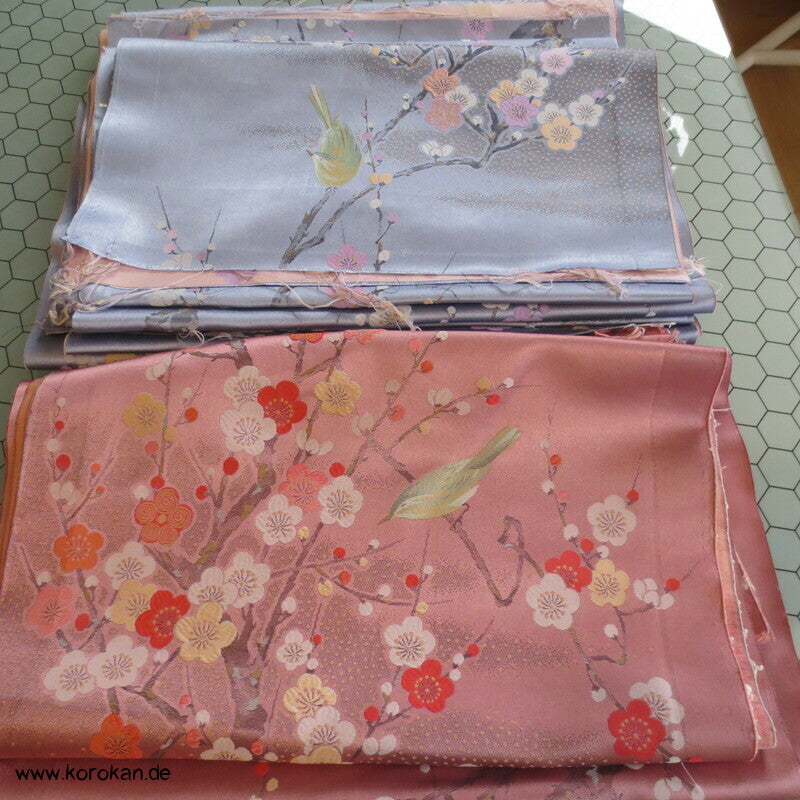 Vögelchen Jacquard Araihari Stoffreste Kimono, Uchikake oder Obi