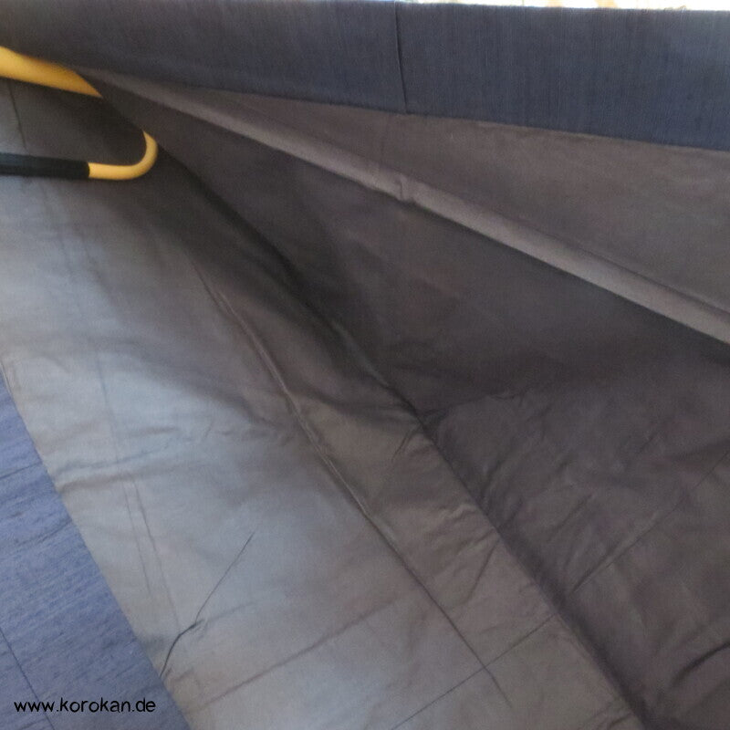 Tsumugi Seiden Komon Kimono, schwarzblau meliert