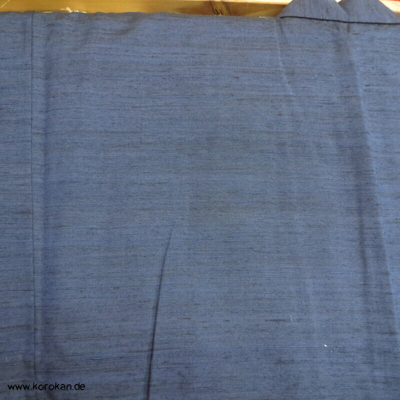 Tsumugi Seiden Komon Kimono, schwarzblau meliert