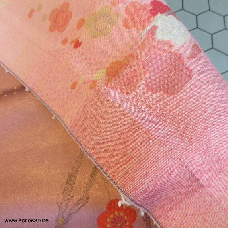 Vögelchen Jacquard Araihari Stoffreste Kimono, Uchikake oder Obi
