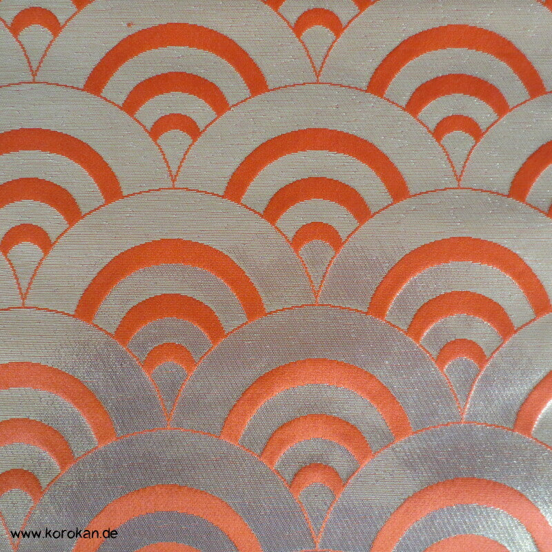 Segaiha Wellen golden orange Obi - Seidenbrokat