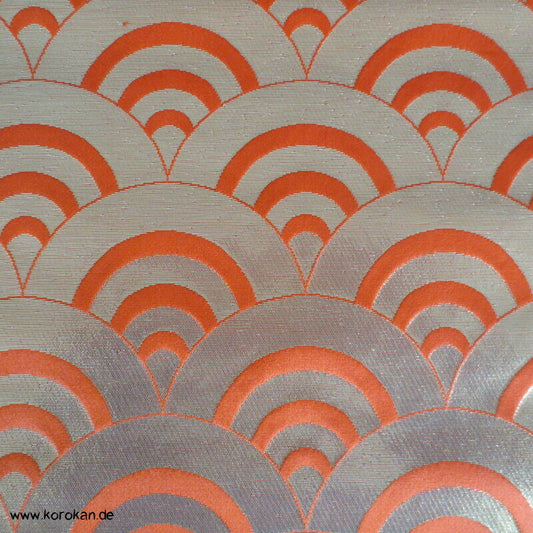 Segaiha Wellen golden orange Obi - Seidenbrokat