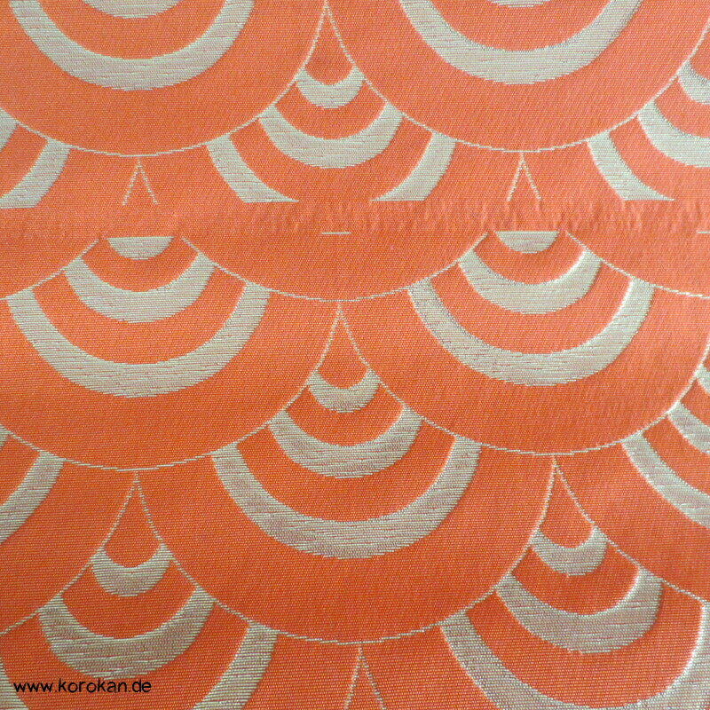 Segaiha Wellen golden orange Obi - Seidenbrokat