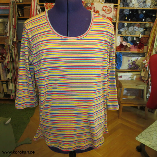 Öko Baumwoll Ringelshirt bunt 3/4  oder langer Arm