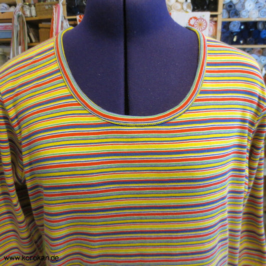 Öko Baumwoll Ringelshirt bunt 3/4  oder langer Arm