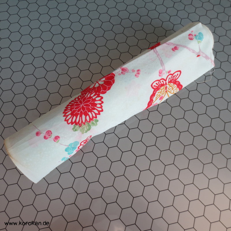 Japan Schmetterlinge, Blüten auf hellblau Kimono Stoff, Acetat