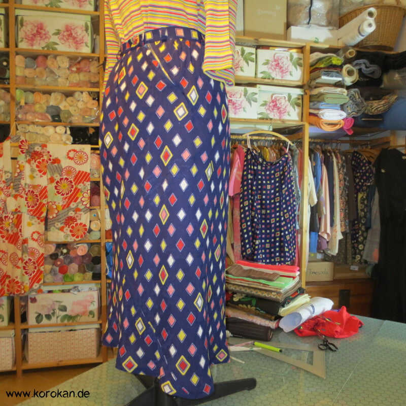 bunte Kimono Seide Bias Cut Rock
