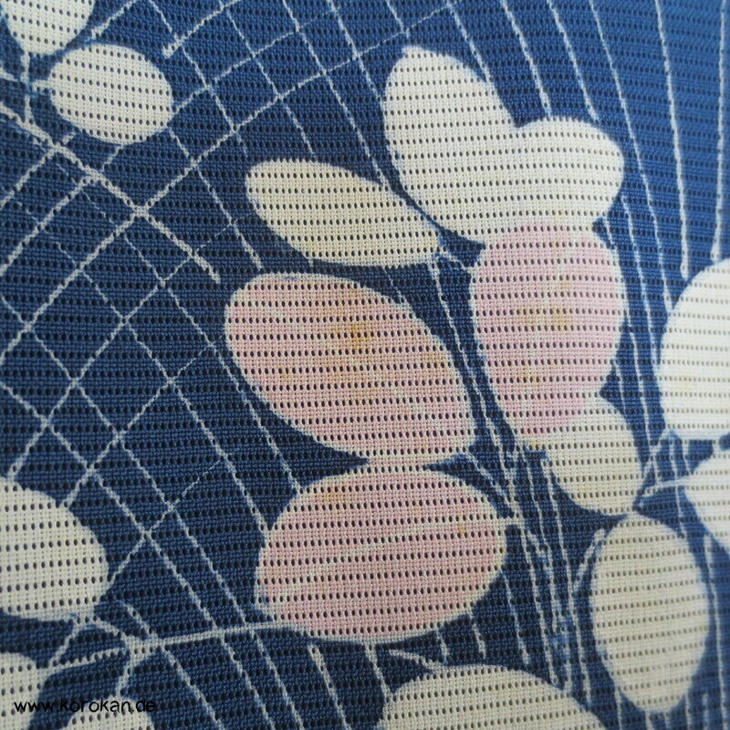 Nandina Gräser auf blau Hitoe Rho Seiden Kimono