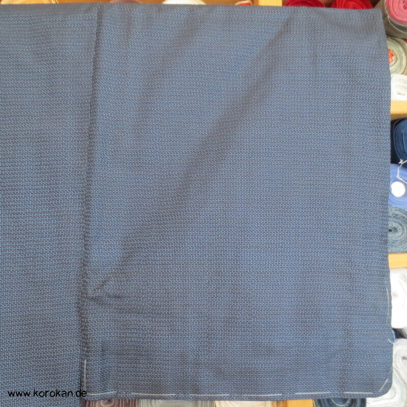 blauer Kikko Oshima Tsumugi Seiden Komon Kimono
