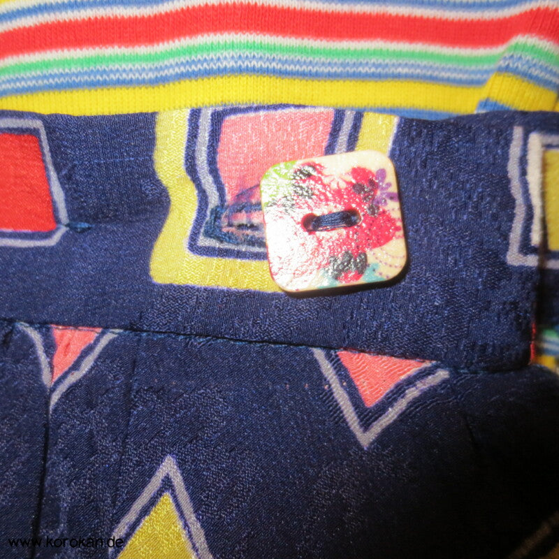 bunte Kimono Seide Bias Cut Rock