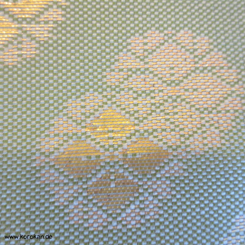 jade gold Kiku Diamant Seidenbrokat