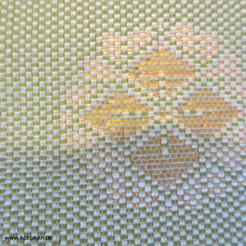 jade gold Kiku Diamant Seidenbrokat