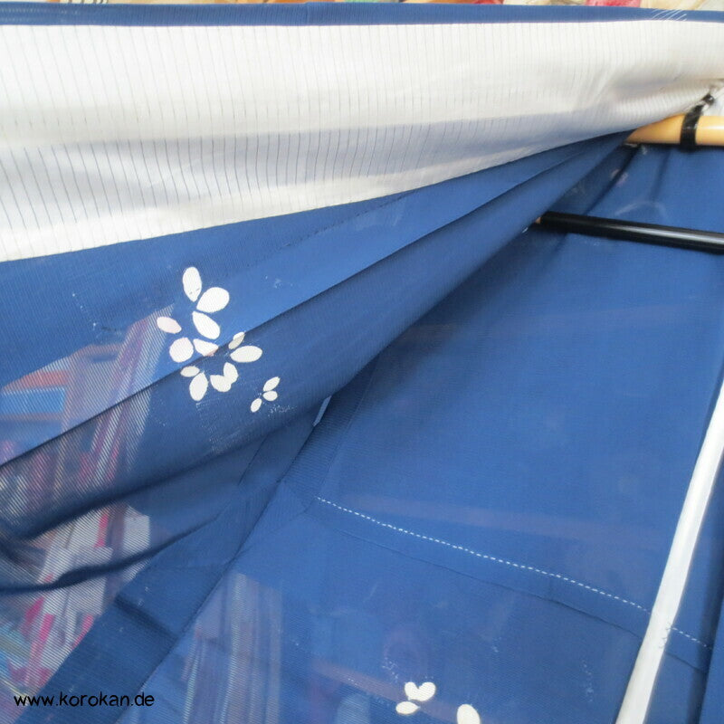Nandina Gräser auf blau Hitoe Rho Seiden Kimono