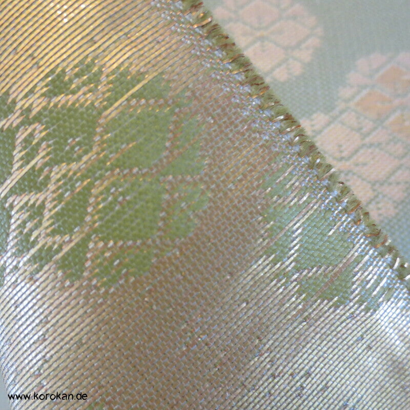 jade gold Kiku Diamant Seidenbrokat