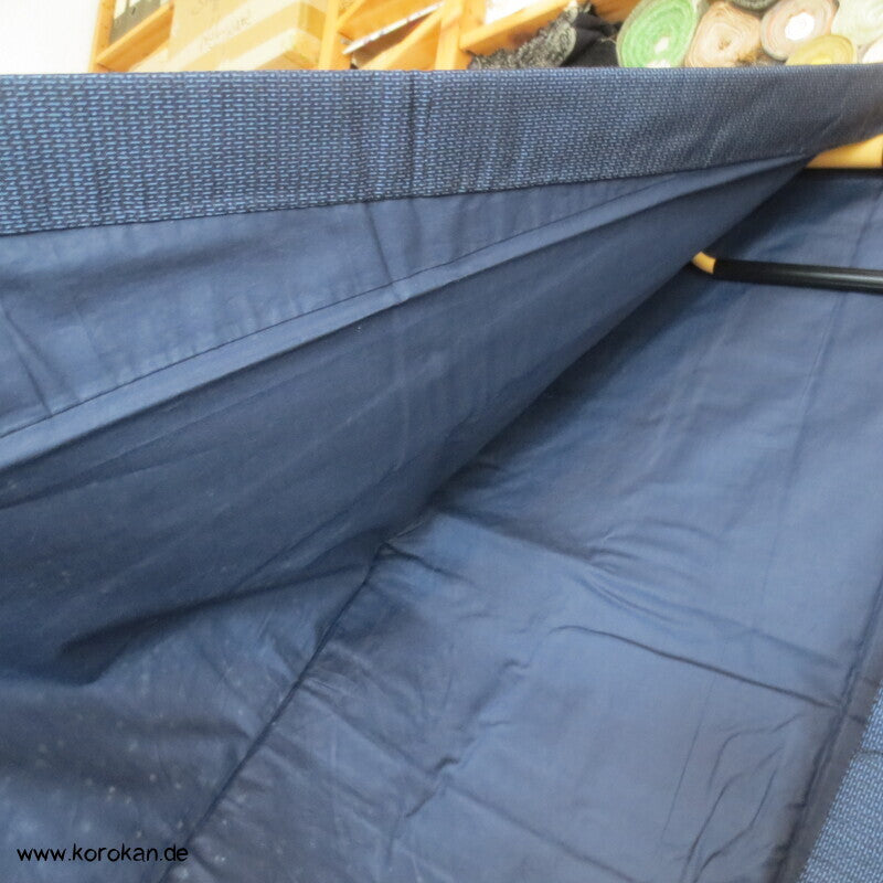 blauer Kikko Oshima Tsumugi Seiden Komon Kimono