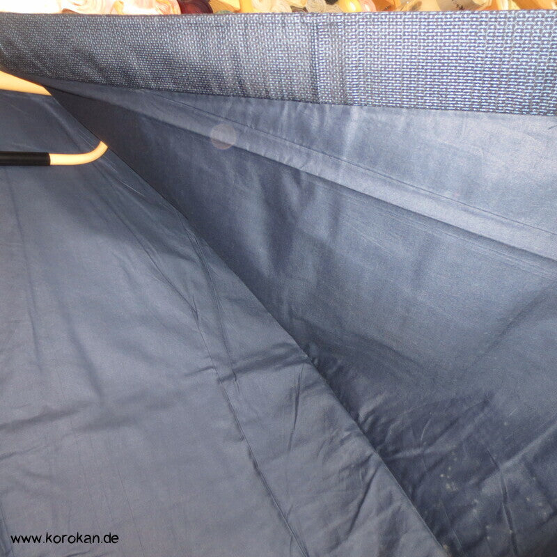 blauer Kikko Oshima Tsumugi Seiden Komon Kimono