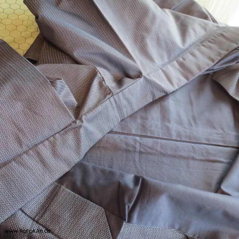 blauer Kikko Oshima Tsumugi Seiden Komon Kimono