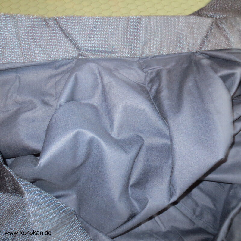 blauer Kikko Oshima Tsumugi Seiden Komon Kimono