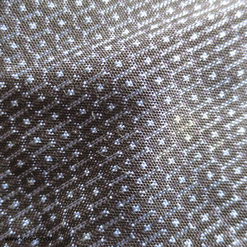 blauer Kikko Oshima Tsumugi Seiden Komon Kimono