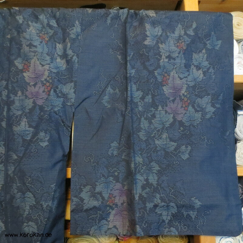 Dochugi Kimono Jacke feinste Kasuri Tsumugi mit Weinblätter und Trauben Muster