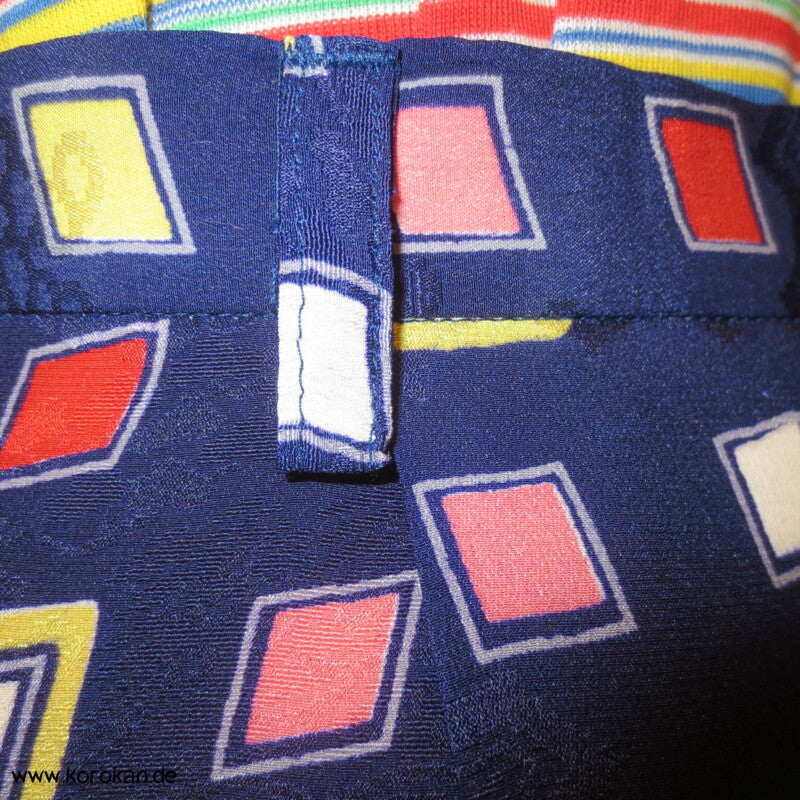bunter Kimono Seide Rock mit tiefen Falten