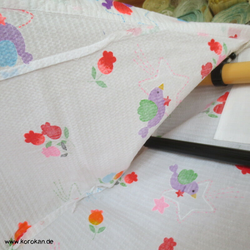 Seersucker Yukata für Babies, Kleinkinder, Vögelchen