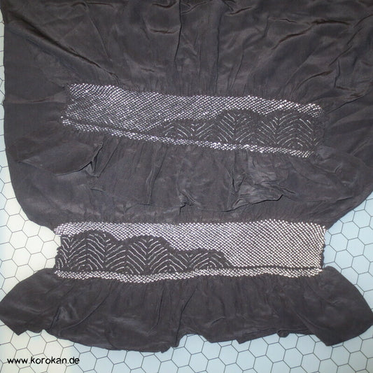 Wald Shibori Heko Obi - Chirimen Seiden Crepe