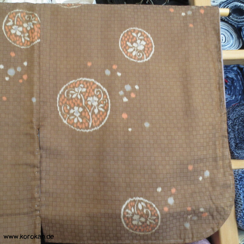 Japan Art Deco Blumenrondelle Meisen Kimono - mit gewebter Struktur