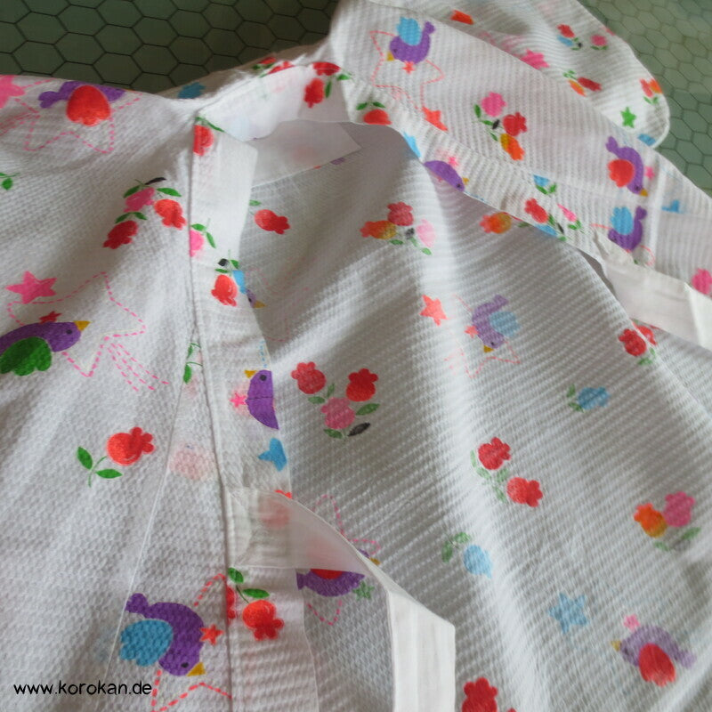 Seersucker Yukata für Babies, Kleinkinder, Vögelchen