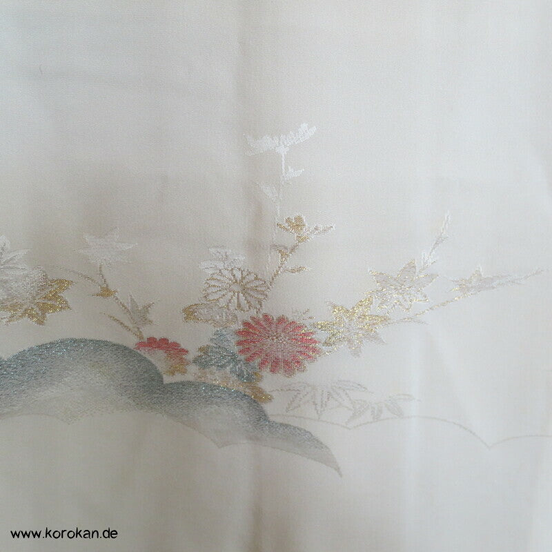 Urushi Chrysanthemen auf Wolke Seidenbrokat Haori Kimono Jacke