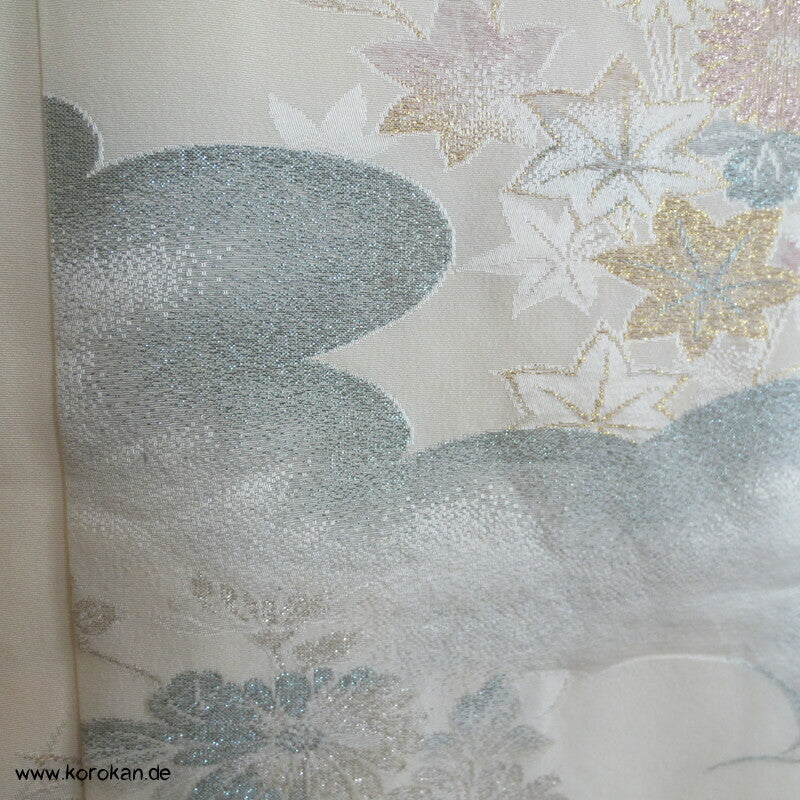Urushi Chrysanthemen auf Wolke Seidenbrokat Haori Kimono Jacke
