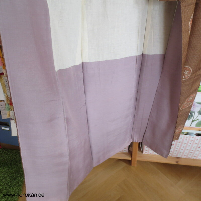 Japan Art Deco Blumenrondelle Meisen Kimono - mit gewebter Struktur
