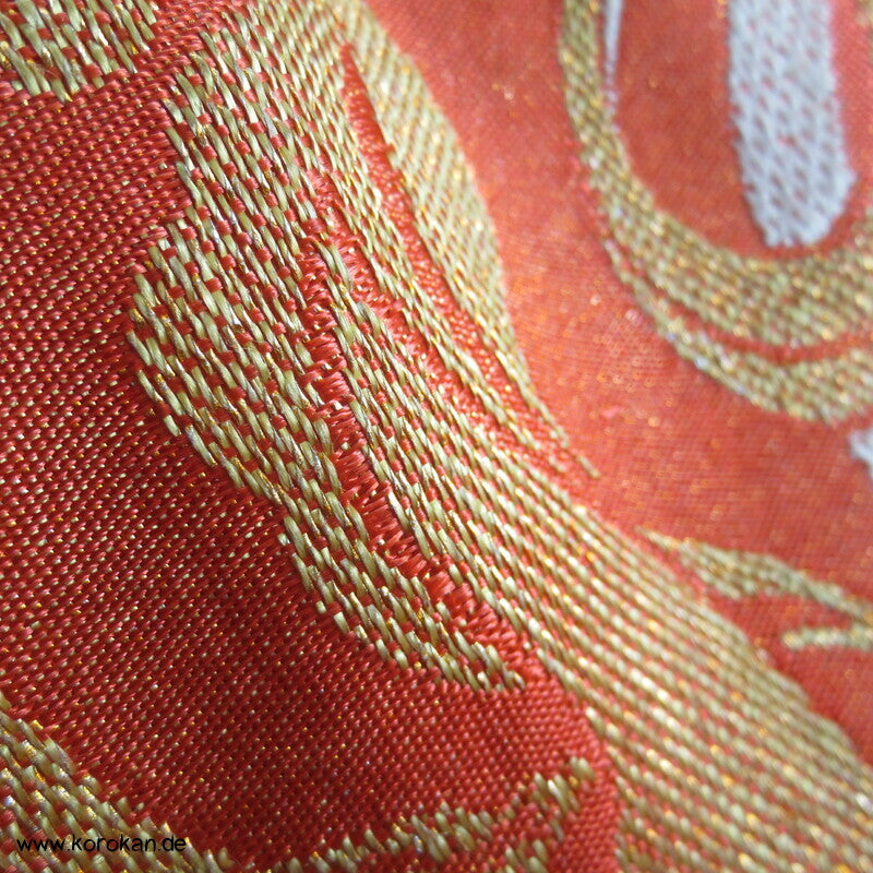Nagoya Obi Kimonogürtel  Kringel und Tomoe Seiden Jacquard mit viel Gold