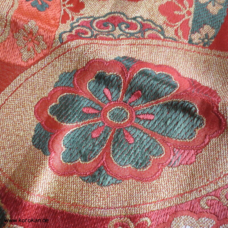 Nagoya Obi Kimonogürtel  Kringel und Tomoe Seiden Jacquard mit viel Gold