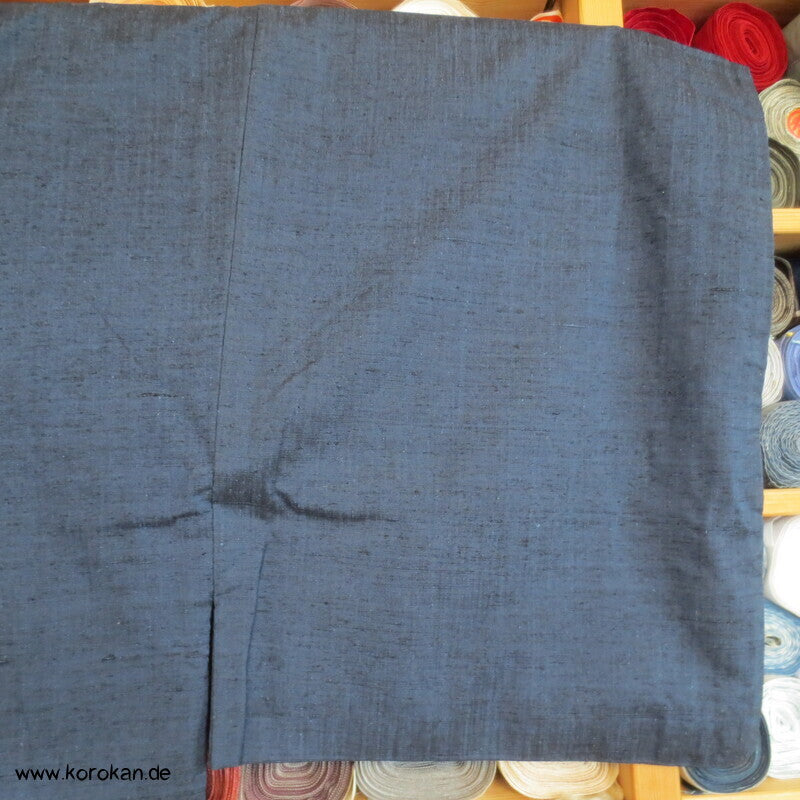grob gewebtes Tsumugi Seiden Set Kimono und Haori, blau meliert